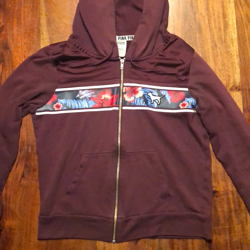 Maroon tropical hoodie